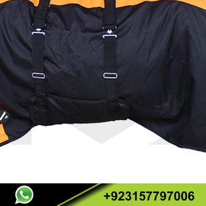 Weiche Wasserdichte schwere Winter decke Orange Schwarz 70 Zoll Hochleistungs-Pferde decken Pferde blätter und Teppiche - Product Image 5