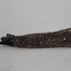 Cuentas de piedras preciosas Rondelle facetadas de cuarzo ahumado marrón Natural de 4mm y 5mm, último diseño para la fabricación de joyas, ofertas de tendencia ahora - Product Image 2