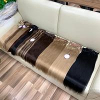 Clip in Hair Extensions Brown with Blonde Highlighted Human Hair Clip in Real Extensions 7 Pieces 150G