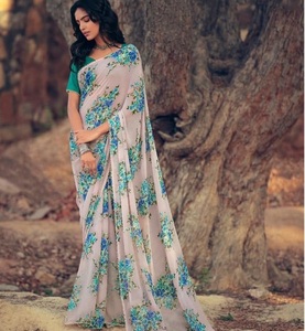 คอลเล็กชั่นส่าหรีดั้งเดิมของเฮฟวี่ Georgette Saree,คอลเล็กชั่นภาพดิจิตอลชุดแต่งงานผ้าส่าหรีตะวันตกสำหรับผู้หญิงและเด็กผู้หญิง - Product Image 1