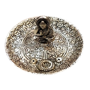 Bâton d'encens rond en aluminium et brûleur à cône et attrape-cendres avec Bouddha Handmade Agarbatti Stand Aroma therapy - Product Image 1