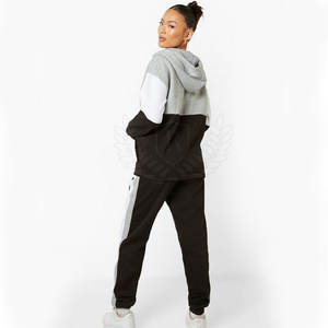 Survêtement deux couleurs en coton pour femmes, personnalisé, nouvelle collection automne, survêtement respirant - Product Image 4