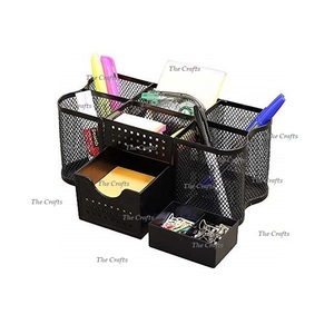 Organisateur de bureau en fer noir à neuf compartiments pour stylos, notes, clips, glissières, organisateur de bureau de haute qualité - Product Image 1