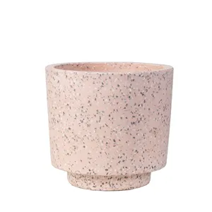 Terrazzo cement blush color planter pots new small garden Minimalist Color Painting Quality New Top Modern shape flower box