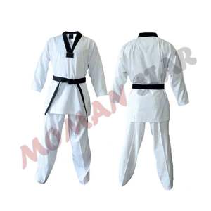 ชุดเทควันโดคุณภาพสูงแบบ OEM ผลิตตามสั่ง ผ้าฝ้าย 100% ชุดศิลปะการต่อสู้ พร้อมสีและโลโก้ที่กำหนดเองได้ สำหรับผู้ใหญ่ทุกเพศ - Product Image 3