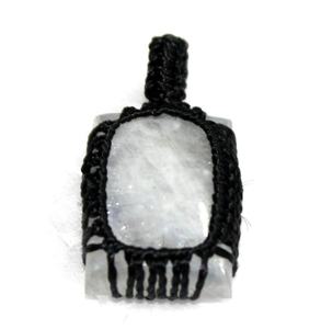 Venta al por mayor de estilo bohemio, colgante de cordón de macramé, piedra lunar Natural, cabujón ovalado, piedras preciosas, piedras naturales, encantos de Regalo perfecto - Product Image 3