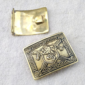 Cinturón antiguo Bulldog Stag Hounds para nudo de hebilla cromado con material de cobre - Product Image 2