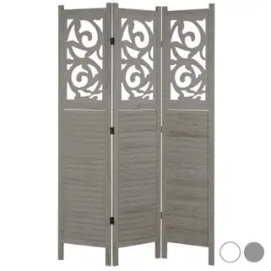 Top designs of Hartleys 3 panel wooden Room Divider Grey color room partition handmade high quality Delhi suppliers India