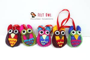 "Adornos decorativos de fieltro hechos a mano"-"adorno de árbol de búhos de Navidad de fieltro"-"suministros de fieltro para decoraciones de Navidad" - Product Image 5