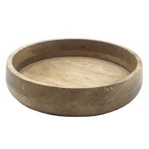 Round Large Wooden Serving Bowl