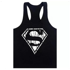 Logo personnalisé hommes sans manches vêtements de sport gilets coton mélangé Fitness Stringer débardeurs tricoté tissage grande taille - Product Image 4
