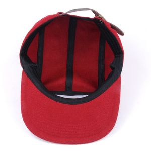 Gorra de béisbol de tela vaquera Melton unisex de 5 paneles al por mayor, ropa informal de tela impermeable de alta calidad, sombrero rojo deportivo para niños - Product Image 6