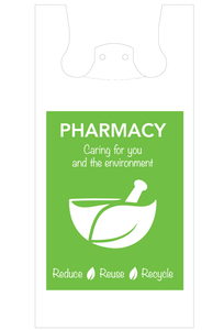 Bolsa de plástico de farmacia para farmacia y farmacia, bolsa con asa troquelada, bolsa de compras troquelada, mango troquelado, plástico de impresión de compras - Product Image 3