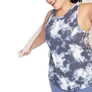 Softy Color sólido cuello en U de talla grande algodón/fibra de bambú sin mangas transpirable algodón elasticidad liso de talla grande camiseta sin mangas para mujer - Product Image 1