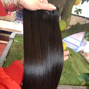 Deve comprar fornecedor de cabelo do vietnã, cabelo liso preto natural desenhado duplo do vietnã sdd