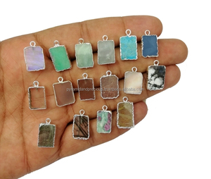 Labradorite Slice จี้-ขนาดเล็ก Silver Edged จี้อัญมณีสำหรับสร้อยคอ - Product Image 4