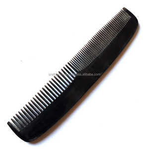 Peigne en corne naturelle à poignée / Peigne en corne de bœuf / Peigne en corne de vache pour femmes, cheveux bouclés, massage du méridien de la tête à domicile, véritable corne - Product Image 4