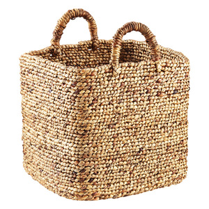 Wholesale Multifunctional Water Hyacinth square Basket, handwoven Water Hyacinth storage laundry basket Seagrass