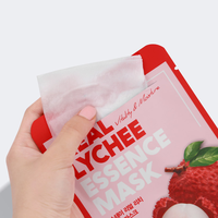 Masque à l'essence de litchi réel de la ferme-produit cosmétique de corée-anti-âge anti-rides blanchissant lifting du visage hydratant