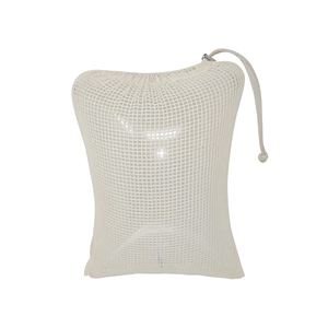 Bolsa de Malla de Algodón Reciclable de Alta Calidad Hecha a Medida en Fábrica con Certificación BSCI, Cierre con Cordón y Etiqueta Personalizada - Product Image 2