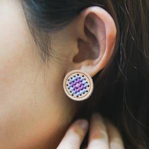 [3] Custom Exquisite Leather <b>Cross</b> <b>Stitch</b> Geometric <b>Accessories</b> Set Key Chain - Product Image 4