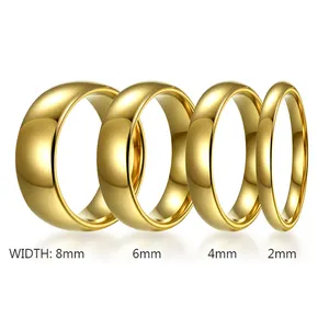 Nhẫn Cưới Bằng Vonfram Mạ Vàng Ai Cập Sang Trọng Bộ Nhẫn Cưới Cặp Đôi 18 Karat Gold