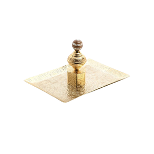 Bandeja de mármol para servir alimentos con asas de hierro Bandeja para servir té café de primera calidad para proveedor mayorista - Product Image 4