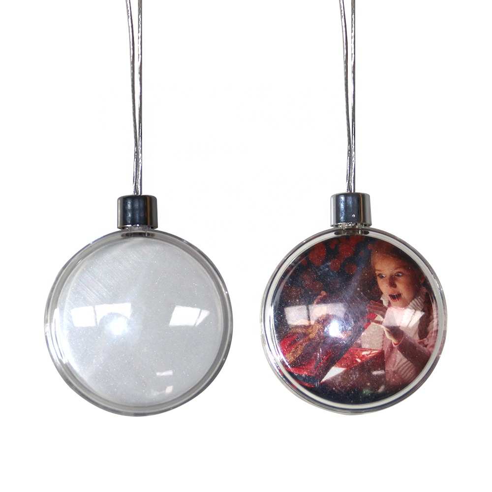 Prosub Giáng Sinh Bóng Thăng Hoa Trống Trang Trí Giáng Sinh Nhựa Trong Suốt Bóng Kích Thước 8CM Thăng Hoa Trang Trí Giáng Sinh