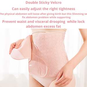 Top Pick 2-in-1 Woman's Belly Binder Pelvic Girdle Lightweight Breathable Satin Material Golden Lace Decorated Bra Quick Firm - Product Image 6