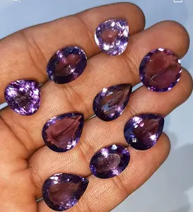 用于婚礼珠宝的最新多尺寸天然未经处理的巴西Loos宝石紫水晶刻面石