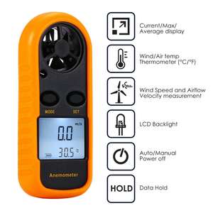Top Quality <strong>2</strong>-in-1 Digital Handheld Meter Mini <strong>Anemometer</strong> Speed Temperature Meter/ Bar Graph Thermometer Air Wind Flow Tester - Product Image 6