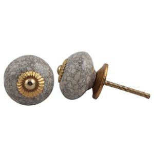 Boutons de tiroir craquelés en céramique et marbre faits à la main, en vrac, crème contemporaine, poignées de porte d'armoire de cuisine, 3.81 cm - Product Image 3