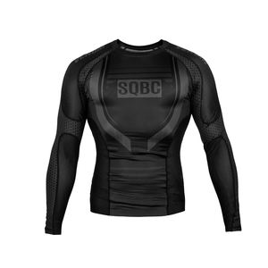OEM Design Compression Gym Shirts Long Sleeve Rash Guard Custom Logo <b>BJJ</b> <b>Rashguard</b> MMA Sublimated Men Rash Guard - Product Image 2