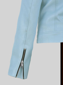 Chaqueta de cuero de vaca con cremallera para mujer, disponible en todos los colores - Product Image 4