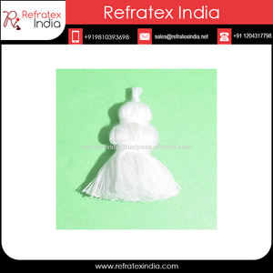 Flecos de algodón hechos a mano, mini borlas pequeñas, tripple, proveedor y fabricación por refracatex, India, 2cm - Product Image 2