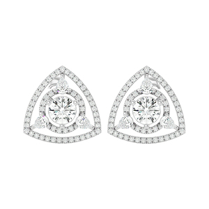 ต่างหูเพชรทองคำขาว14K แฟชั่นล่าสุดสำหรับผู้หญิงพร้อมส่งในขนาดมาตรฐาน - Product Image 1