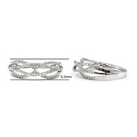 Fabricant de bijoux de Hong Kong, bague de mariage torsadée en or blanc massif 18 carats de haute qualité, véritable diamant, fête, anniversaire