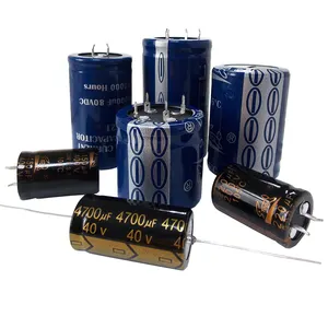 एल्यूमीनियम Electrolytic Capacitors ऑडियो संधारित्र अक्षीय, तस्वीर-में, पेंच, उच्च लहर वर्तमान