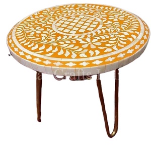 Serpillière ronde à incrustation en résine, nouveau design, en bois fait à la main, meilleure qualité, table basse, vente en gros - Product Image 1