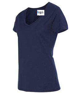 T-Shirt à col en v Nano pour femmes, 99% coton, 1% polyester, vente en gros, à la mode, 9 pièces, bon marché, du Bangladesh - Product Image 3