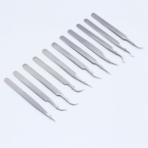 Pince à cils professionnelle série Expert Manche ergonomique allongé en acier inoxydable pour plusieurs techniques d'extension de cils - Product Image 1