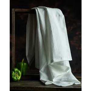 Toalha de cozinha em branco com saída de farinha, toalhas para chá em branco e para impressão de algodão orgânico