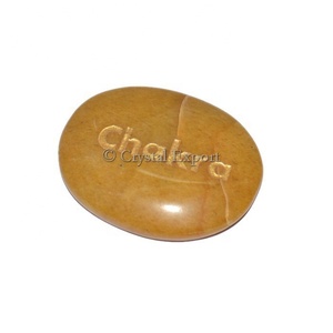 Yellow Jasper Chakra Engraved Stone - Product Image 1