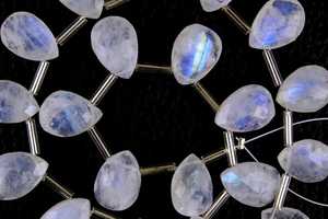 Piedra lunar de arcoíris Natural, 21 piezas, forma de pera facetada, piedras preciosas auténticas de Fuego Azul, cuentas de Briolette - Product Image 6