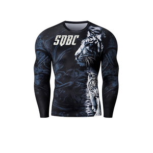 Rashguards Wolf Trainers BJJ, MMA et Boxe - Personnalisables OEM en Spandex/Polyester pour le Jiu Jitsu - Product Image 1