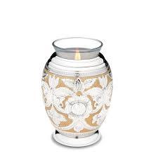 American Style Brass <b>Tea</b> Light Cremation <b>Urn</b> <b>for</b> Military Veteran Adult Soldier Customizable Handmade Patriotic Design - Product Image 3