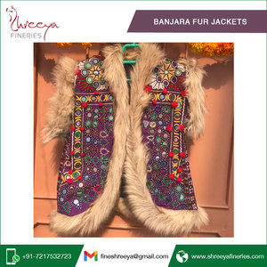 แจ็กเก็ตเฟอร์สไตล์วินเทจโบฮีเมียนบันจาราสำหรับผู้หญิงดีไซน์ทันสมัยผ้าถักปักมาใหม่ - Product Image 6