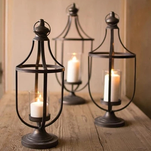 Metal Lantern Candle Holder Cylinder Shape Home Decoration Durable <b>Outdoor</b> Indoor Use - Product Image 1