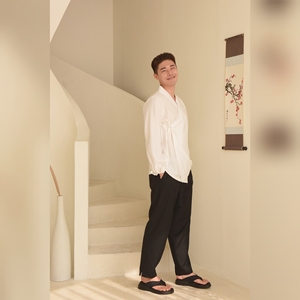 Pantaloni da uomo comodi/materiale fresco e morbido/vestibilità ampia/abbigliamento tradizionale coreano/Fusion hanbok/due colori/Casual - Product Image 1