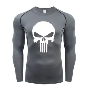 Vente en gros de chemises de sport à manches longues en maille polyester pour junior avec bande réfléchissante pour hommes Rashguards 2024